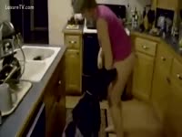 She is ready to engulf on a dog